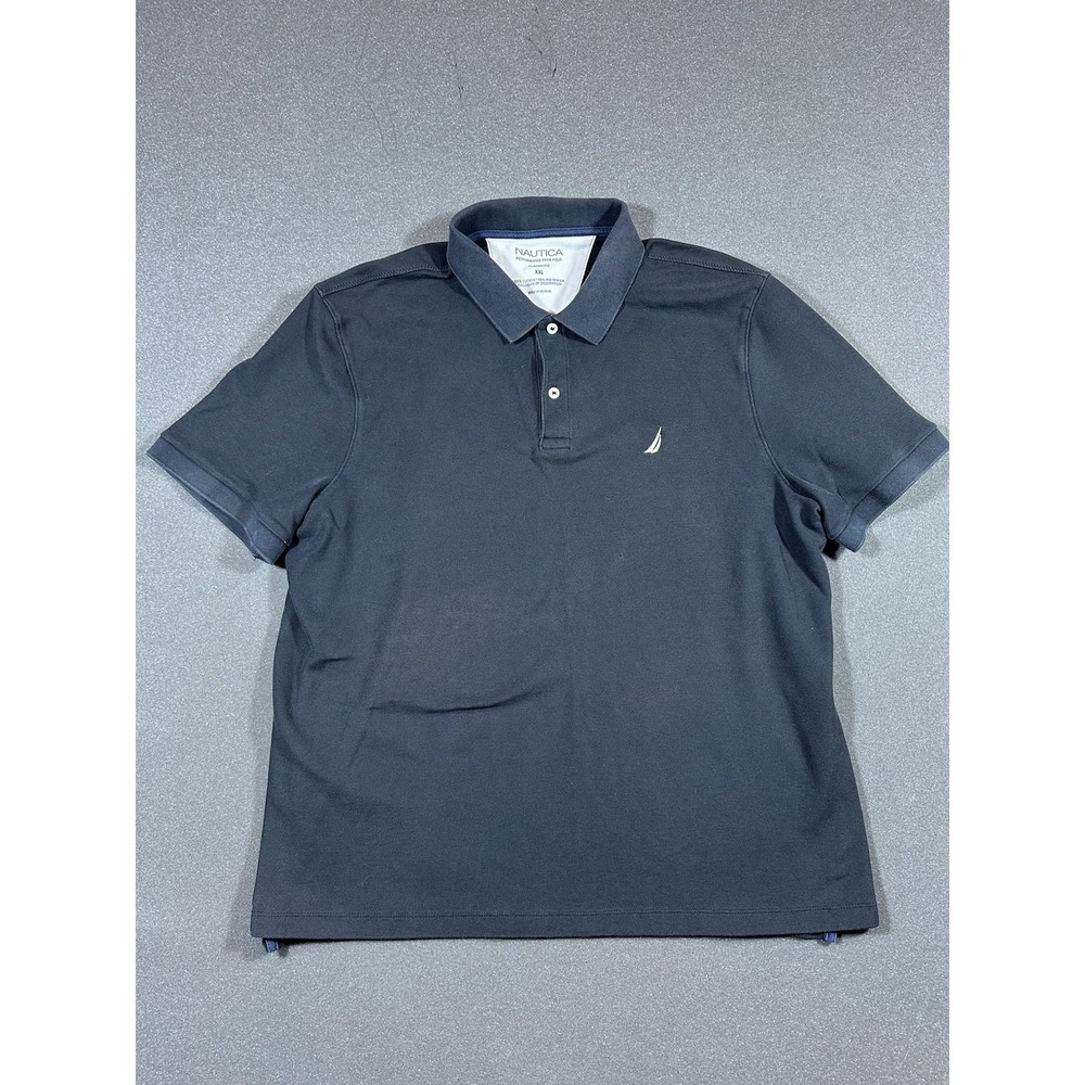 Men's Nautica Performance Deck Classic Fit Black Polo XXL